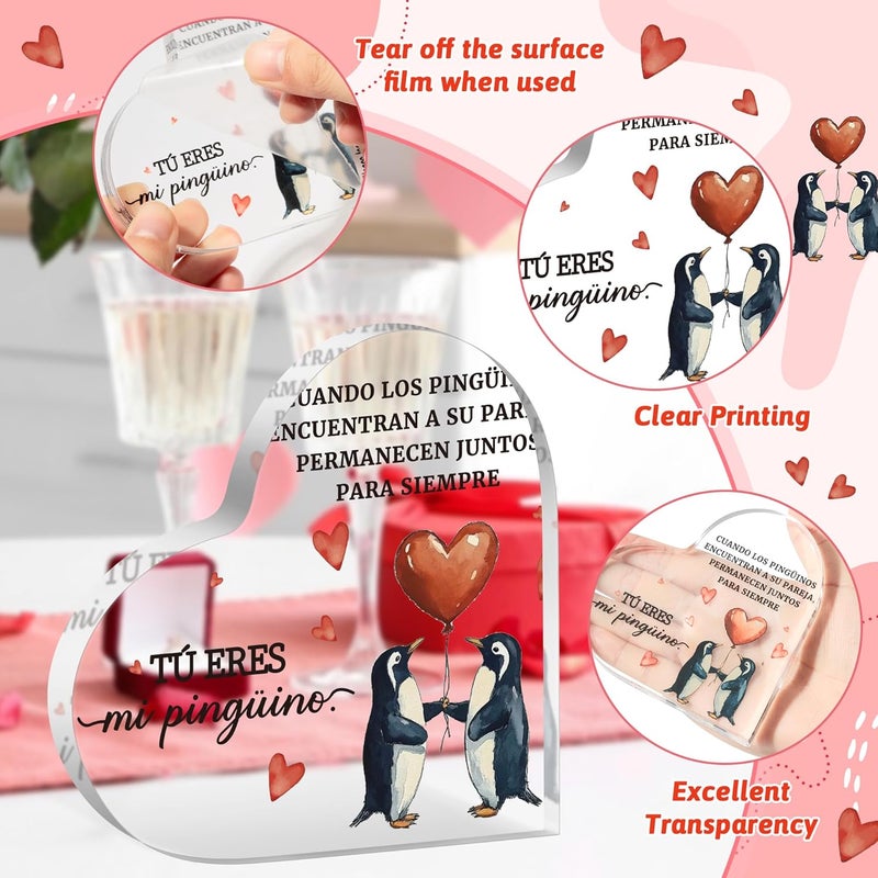 Yopyame Spanish Romantic Acrylic Gifts - Wedding Anniversary I Love You Heart Acrylic Plaque for Men Women Christmas Valentines Day Gifts for Girlfriend Boyfriend Birthday Gift for Couple Wife Husband - Image 3